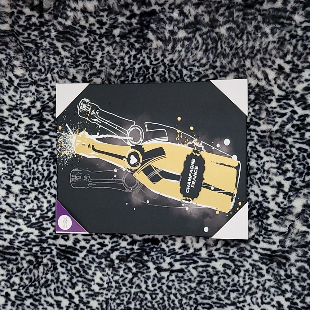 Popping Champagne Bottle In Motion Canvas Print by INSTINCT style 16"×20" NIP